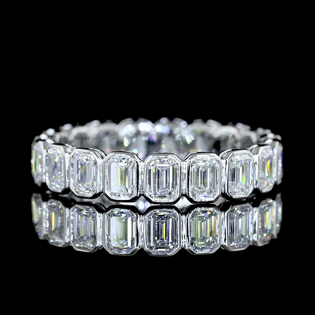 1.9 Cts 14k White Gold Emerald Shape Eternity Band Eternity Band