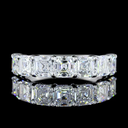 3.14 Cts 14k White Gold Asscher Shape 7 Stones Eternity Band