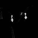 1.4 Cts 14k White Gold Princess Shape Hanging Earring