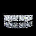 1.99 Cts 14k White Gold Asscher Shape 7 Stones Eternity Band