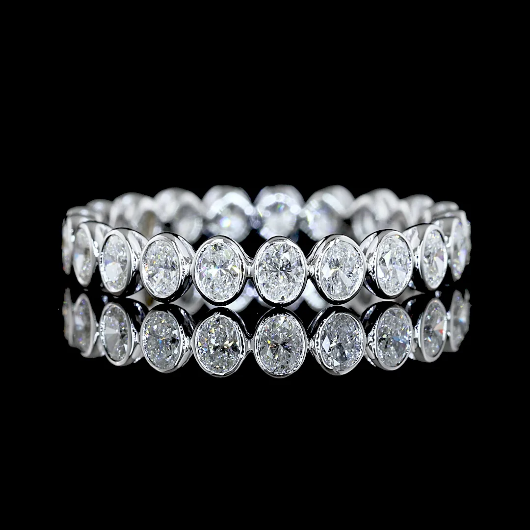 1.01 Cts 14k White Gold Oval Shape Eternity Band Eternity Band