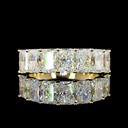3.01 Cts 14k Yellow Gold Radiant Shape 7 Stones Eternity Band