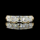 2.12 Cts 14k Yellow Gold Asscher Shape 5 Stones Eternity Band
