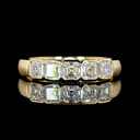 1.03 Cts 14k Yellow Gold Asscher Shape 5 Stones Eternity Band