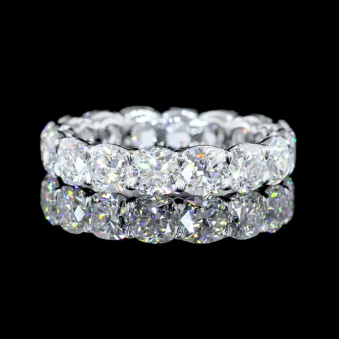 5.01 Cts 14k White Gold Square Cushion Brilliant Shape Eternity Band Eternity Band