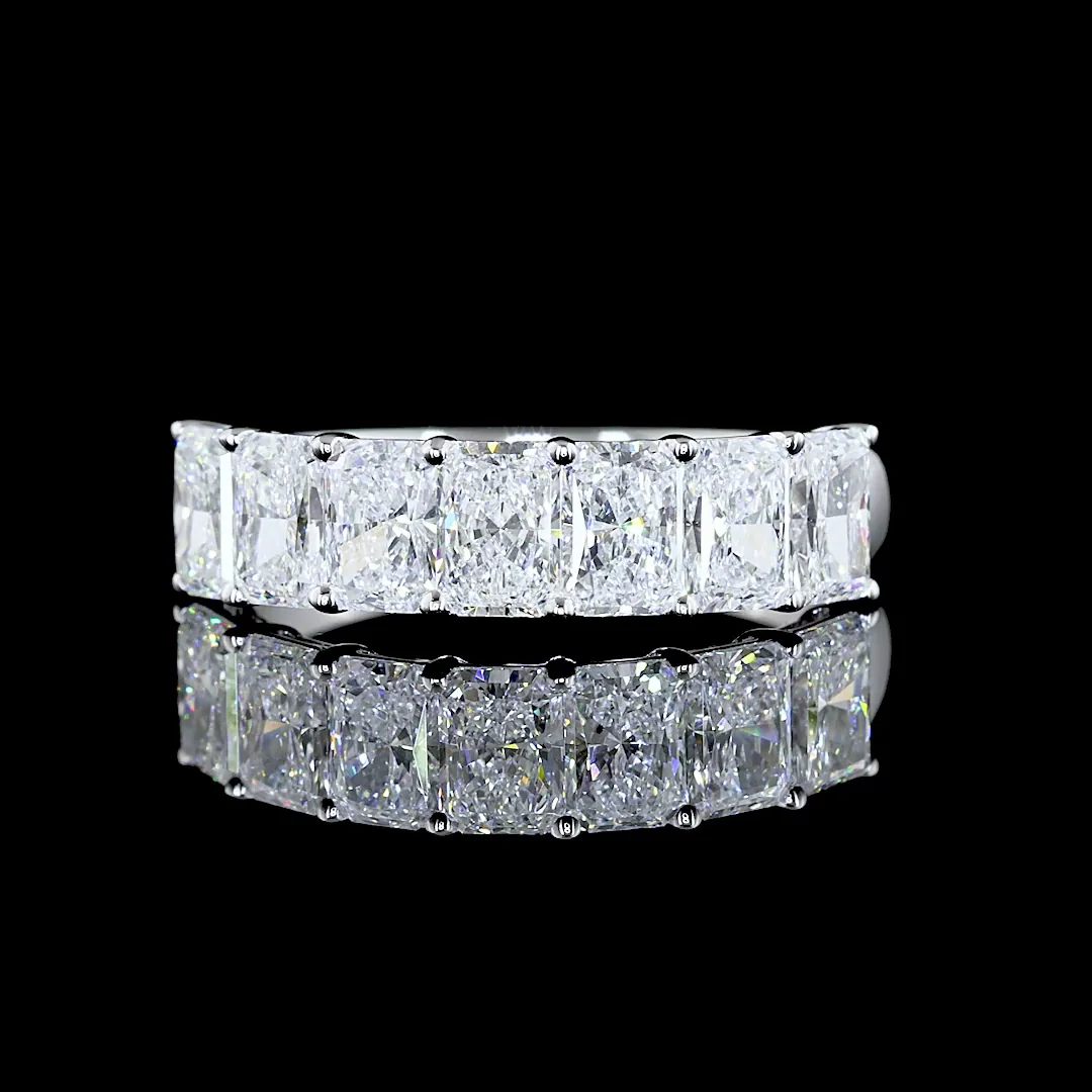 2.01 Cts 14k White Gold Radiant Shape 7 Stones Eternity Band