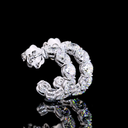 4.57 Cts 14k White Gold Round Shape C Hoops Earring