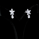 3.12 Cts 14k White Gold Pear Shape Hanging Earring