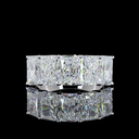 5.03 Cts 14k White Gold Radiant Shape 5 Stones Eternity Band