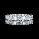 3.03 Cts 14k White Gold Asscher Shape Eternity Band Eternity Band