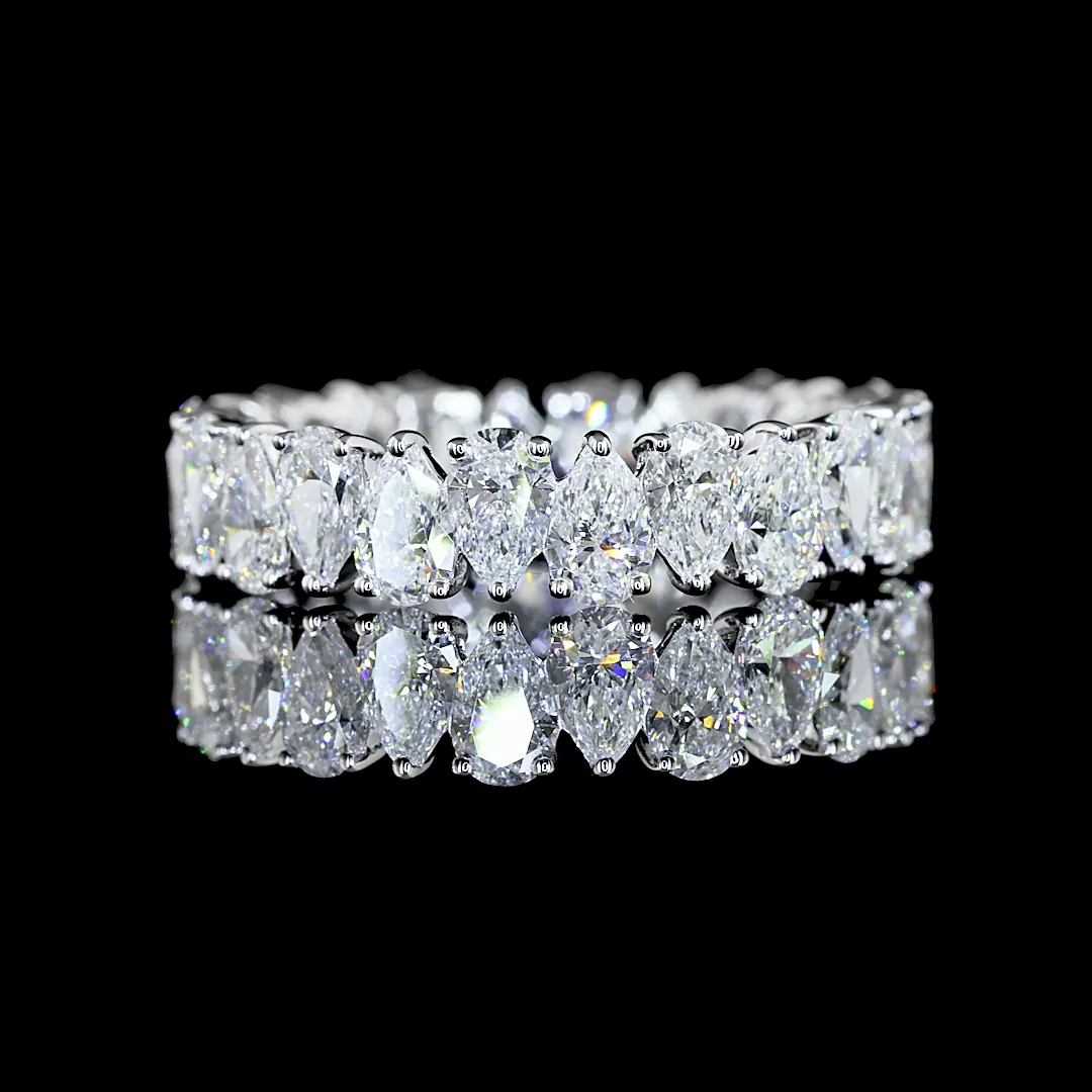 3 Cts 14k White Gold Pear Shape Eternity Band Eternity Band
