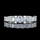 1.08 Cts 14k White Gold Radiant Shape Half Eternity Eternity Band