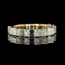 1.95 Cts 14k Yellow Gold Emerald Shape Half Eternity Eternity Band