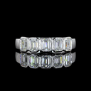 1 Cts 14k White Gold Emerald Shape 5 Stones Eternity Band