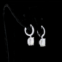 5.22 Cts 14k White Gold Cushion Brilliant Shape Hanging Earring