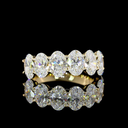 3.93 Cts 14k Yellow Gold Oval Shape 7 Stones Eternity Band