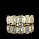 3.02 Cts 14k Yellow Gold Emerald Shape 5 Stones Eternity Band