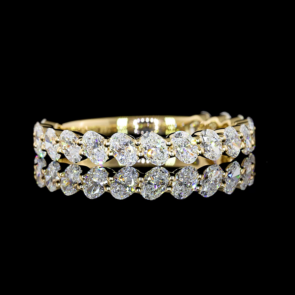 1.06 Cts 14k Yellow Gold Oval Shape 3/4 Band Eternity Band