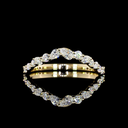 0.42 Cts 14k Yellow Gold Mix Shape Half Eternity Eternity Band