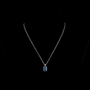 3.54 Cts 14k White Gold Emerald Shape Pendant Pendant