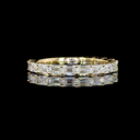 1.23 Cts 14k Yellow Gold Emerald Shape 3/4 Band Eternity Band