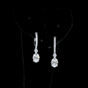 1.88 Cts 14k White Gold Oval Shape Hanging Earring