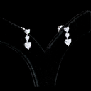 2.03 Cts 14k White Gold Heart Shape Hanging Earring