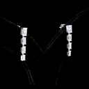 2.62 Cts 14k White Gold Emerald Shape Hanging Earring