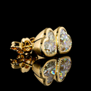 4.13 Cts 18k Yellow Gold Heart Shape Studs Earring