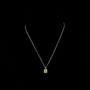 1.27 Cts 14k White Gold Emerald Shape Halo Pendant