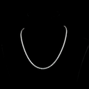 11.8 Cts 18k White Gold Oval Shape Tennis Necklace