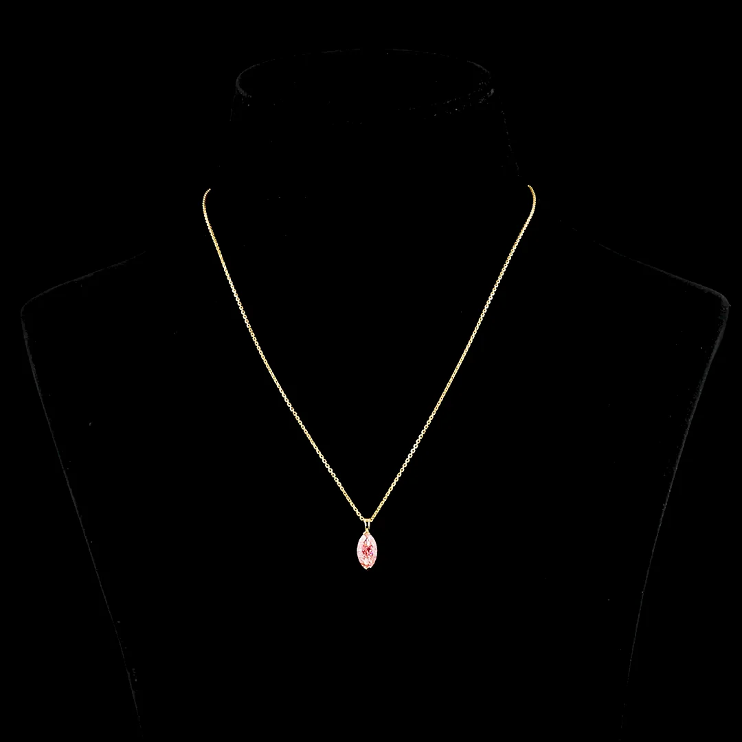 1.53 Cts 14k Yellow Gold Marquise Shape Solitaire Pendant