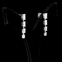 4.58 Cts 14k White Gold Emerald Shape Hanging Earring