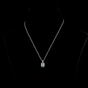 1.73 Cts 14k White Gold Emerald Shape Halo Pendant