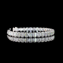 18.3 Cts 14k White Gold Emerald Shape Tennis Bracelet