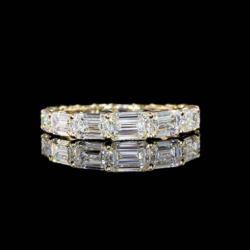 2.76 Cts 14k Yellow Gold Emerald Shape Eternity Band Eternity Band