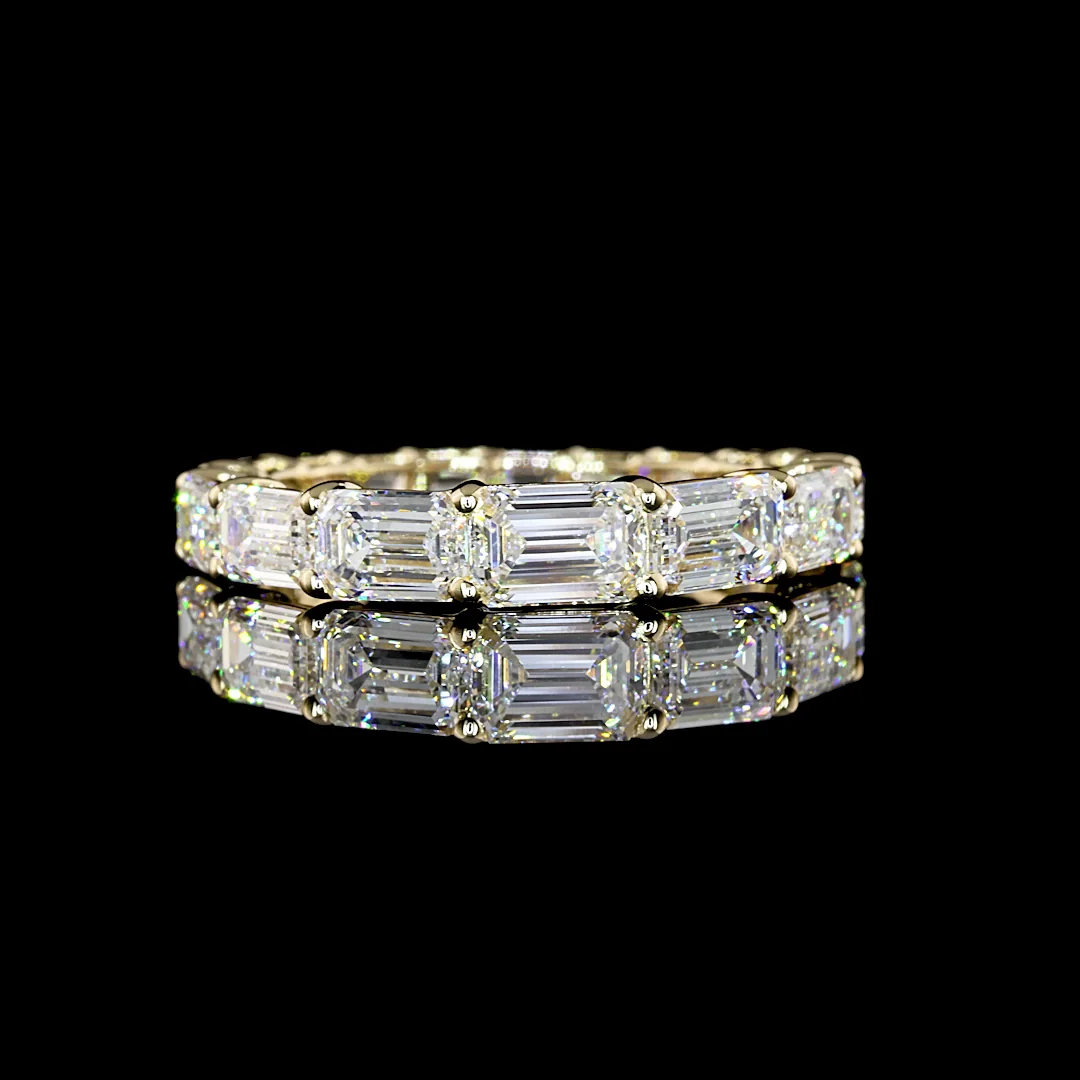 2.76 Cts 14k Yellow Gold Emerald Shape Eternity Band Eternity Band
