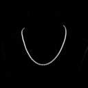 12.34 Cts 14k White Gold Oval Shape Tennis Necklace