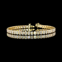 6.12 Cts 14k Yellow Gold Emerald Shape Tennis Bracelet