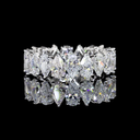 3.77 Cts 14k White Gold Pear Shape Eternity Band Eternity Band