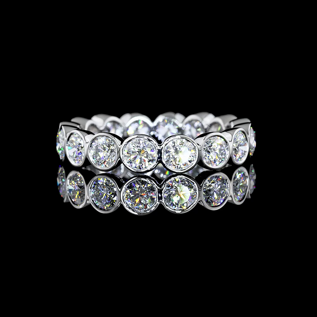 2.61 Cts Platinum Round Shape Eternity Band Eternity Band