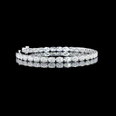 9.41 Cts 18k White Gold Oval Shape Tennis Bracelet