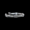 5.46 Cts 14k White Gold Emerald Shape Station Line Tennis Bracelet