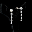 4.56 Cts 14k White Gold Round Shape Hanging Earring