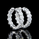 5.16 Cts 18k White Gold Oval Shape Huggies Earring