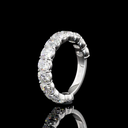 4.21 Cts 18k White Gold Antique Cushion Shape 3/4 Band Eternity Band