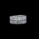 2.95 Cts 18k White Gold Emerald Shape 3/4 Band Eternity Band