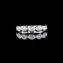 1.06 Cts 18k White Gold Oval Shape Half Eternity Eternity Band