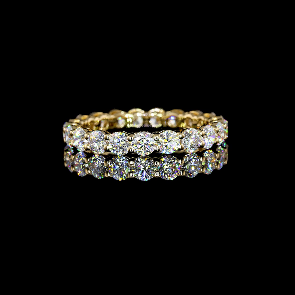2.09 Cts 18k Yellow Gold Round Shape Eternity Band Eternity Band