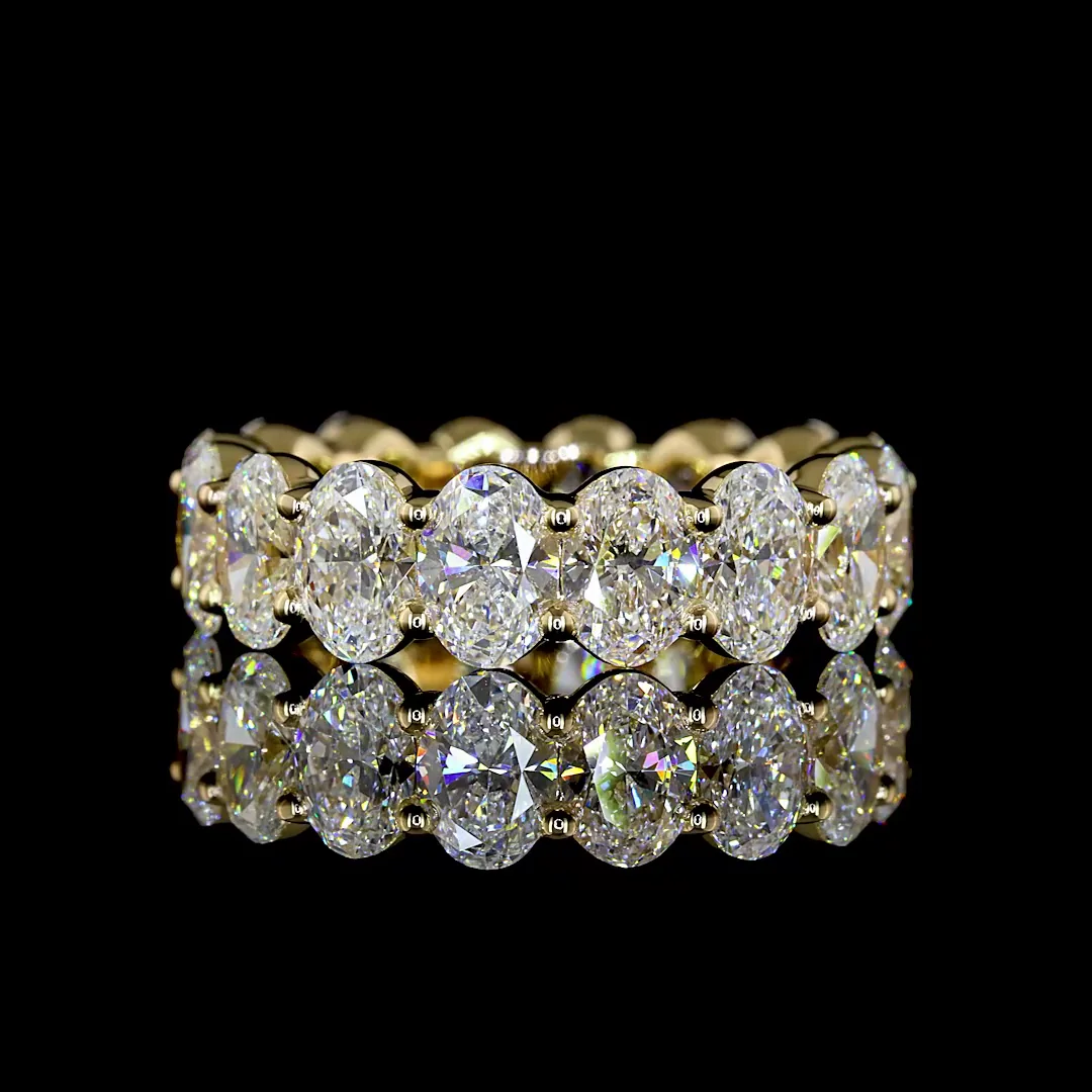 5.12 Cts 14k Yellow Gold Oval Shape Eternity Band Eternity Band